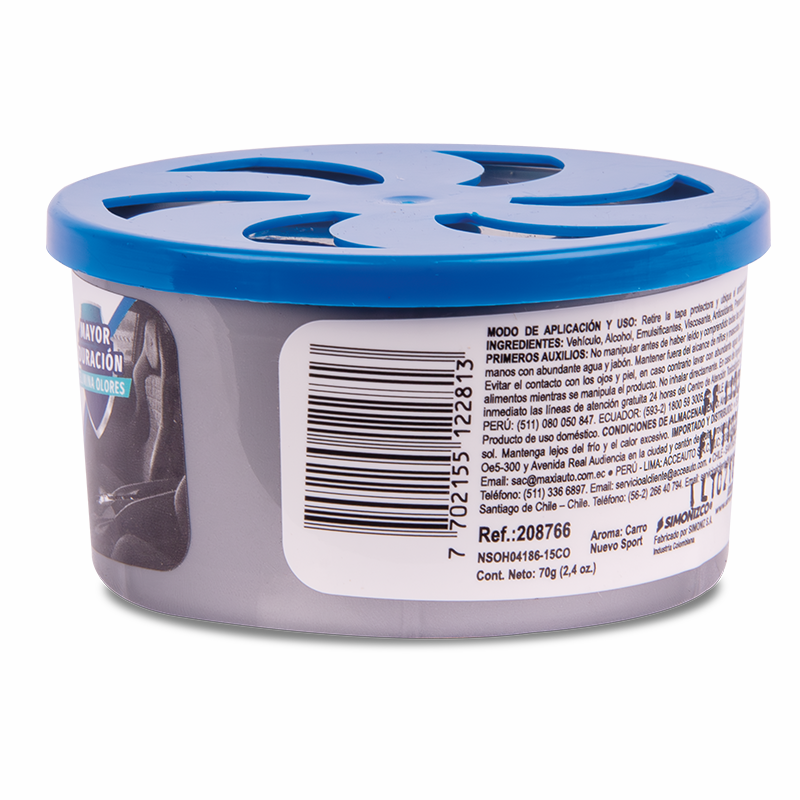 Ambientador Gel Simoniz Auto Fresco Carro Nuevo Sport 70G Azul Carro Nuevo Sport - vista 1 - Simoniz