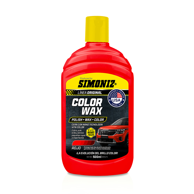 Cera Color Wax Simoniz Con Nano Tecnología Rojo 500Ml - cera nano tecnologia - Simoniz