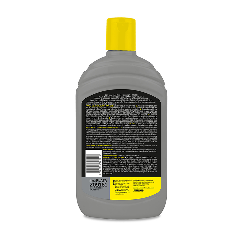 Cera Color Wax Simoniz Con Nano Tecnología Plata 500Ml - vista 2 - Simoniz