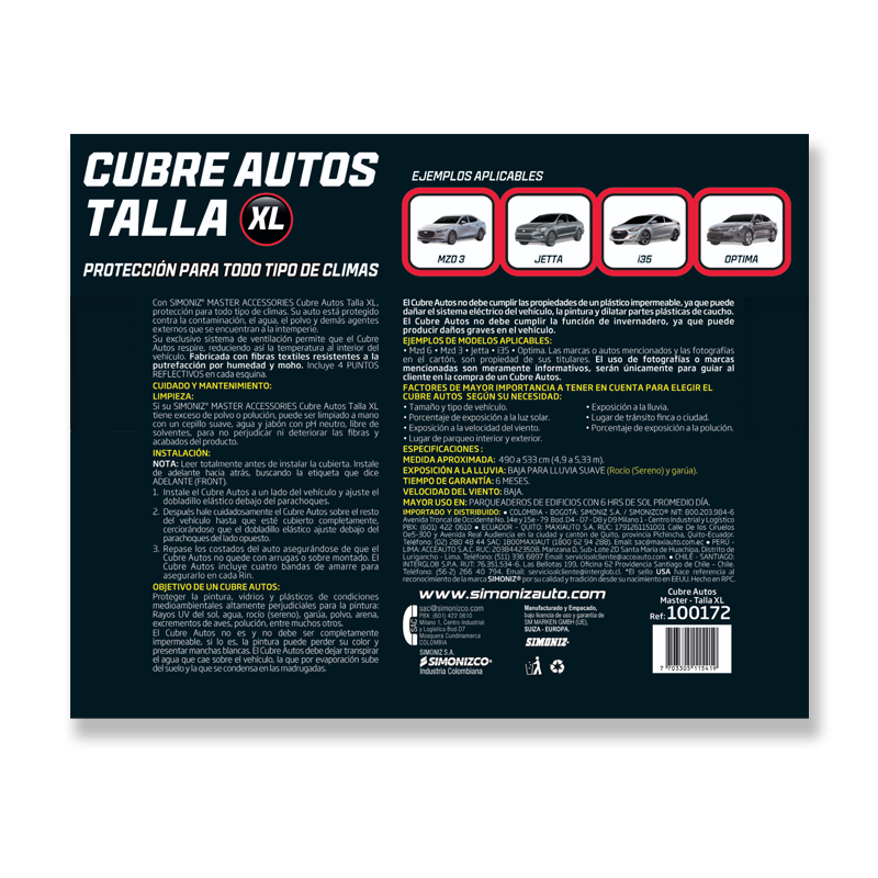 CUBRE AUTOS MASTER TALLA XL - Imagen 2