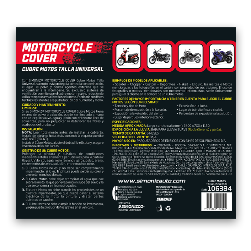 CUBREMOTO MASTER COVER MOTO BIEN SIMONIZ - Imagen 2