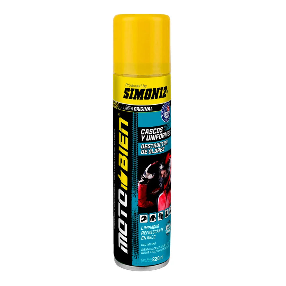 200921DESTRUCTOR_DE_OLORES_PARA_CASCOS_UNIFORMES_MOTO_BIEN_SIMONIZ_220-1 SIMONIZ DESINFECTANTE CASC - Imagen 1