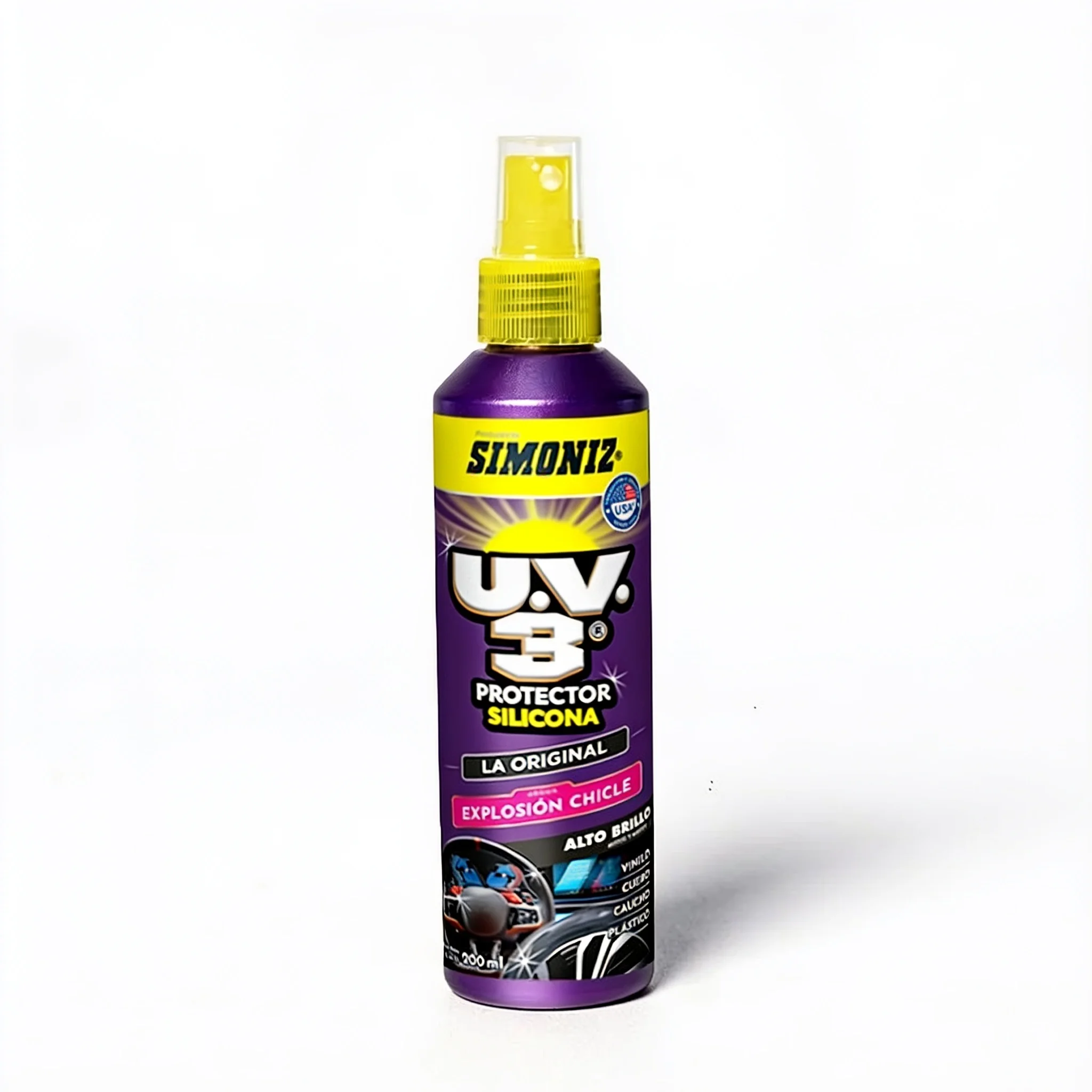204323-UV3-Silicona-explosion-chicle-200ml SIMONIZ® PROTECTOR SILICONA UV3® EXPLOSIÓN CHICLE 200 ML - Imagen 1