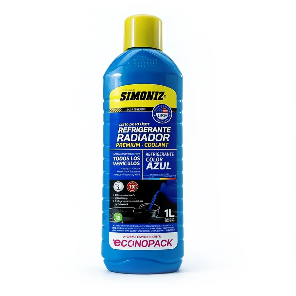 208614-1-Refrigerante-Radiador-Econopack-1 Refrigerante Radiador Simoniz Qualitor Econopack Azul 1lt Azul - Imagen 1