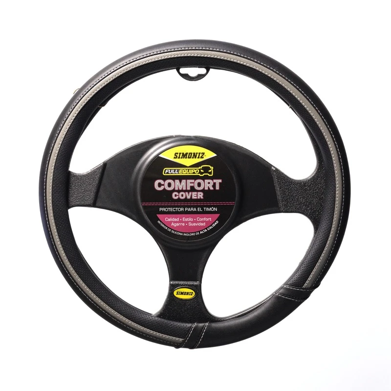 203737-1-Cubretimon_Negro_Incrustaciones_Gris.webp orro Timón Microperforado Simoniz Full Equipo Gris - Imagen 1
