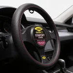 Forro Timón Microperforado Simoniz Full Equipo Negro Y Costu Negro - Imagen 4