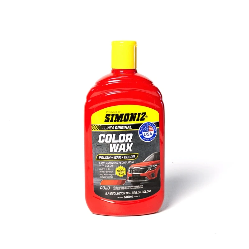 CERA COLOR WAX SIMONIZ CON NANO TECNOLOGÍA ROJO 500ML - Imagen 1