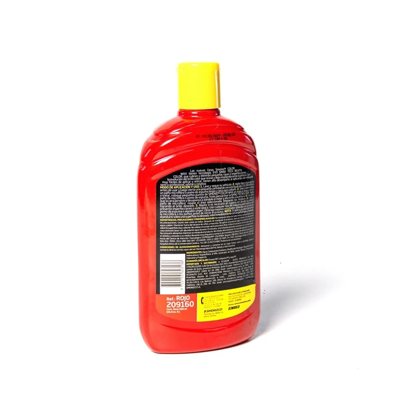CERA COLOR WAX SIMONIZ CON NANO TECNOLOGÍA ROJO 500ML - Imagen 4