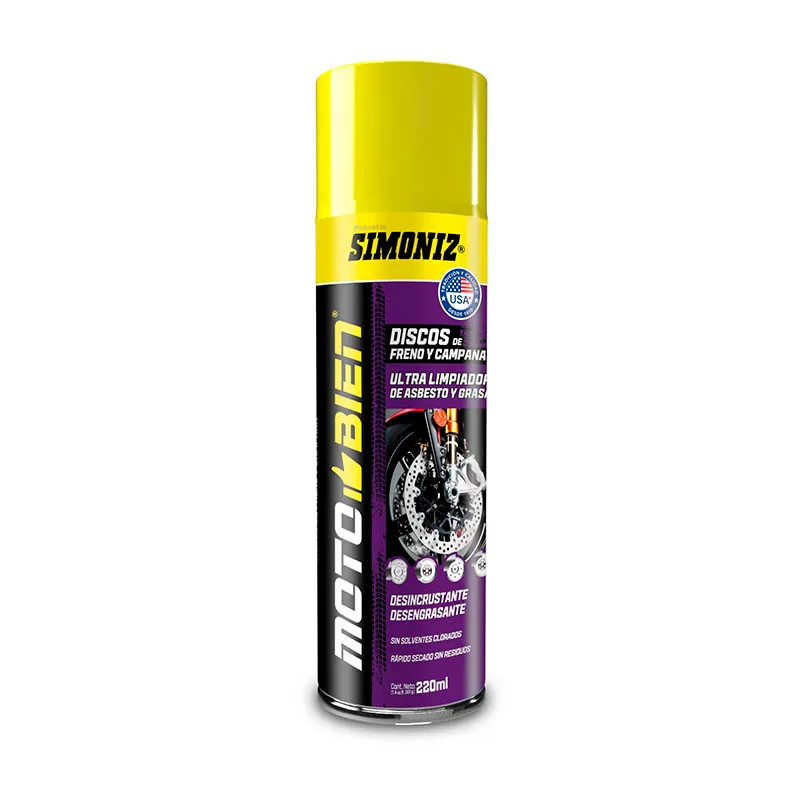 209376_01-Limp_Desengra_Frenos_Sim_Moto_Bien_220ML.webp ULTRA LIMPIADOR DESENGRASANTE DE FRENO Y CAMPANA MOTO BIEN SIMONIZ 220 ML - Imagen 1